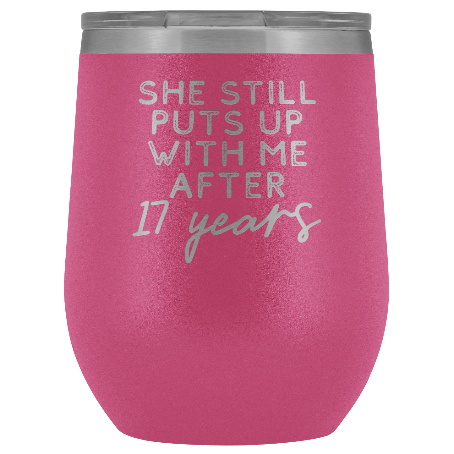 17o Aniversario Regalo 17 Año Aniversario boda Vino Vaso Divertido Esposo Tumbler Regalos para él Aniversario para la Copa de los Hombres