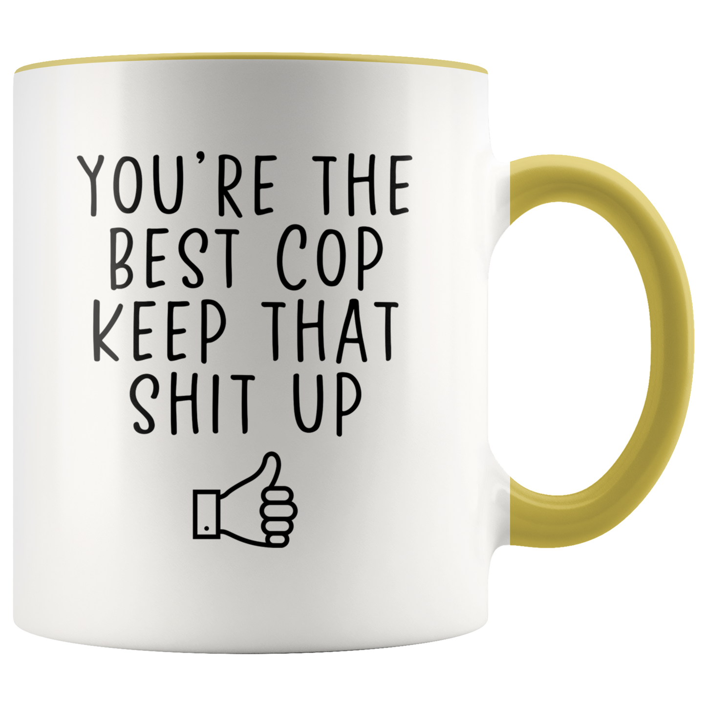 Cop Gifts, Coffee Mug, Two Tone Accent Cup, Birthday Gift for Men and Women