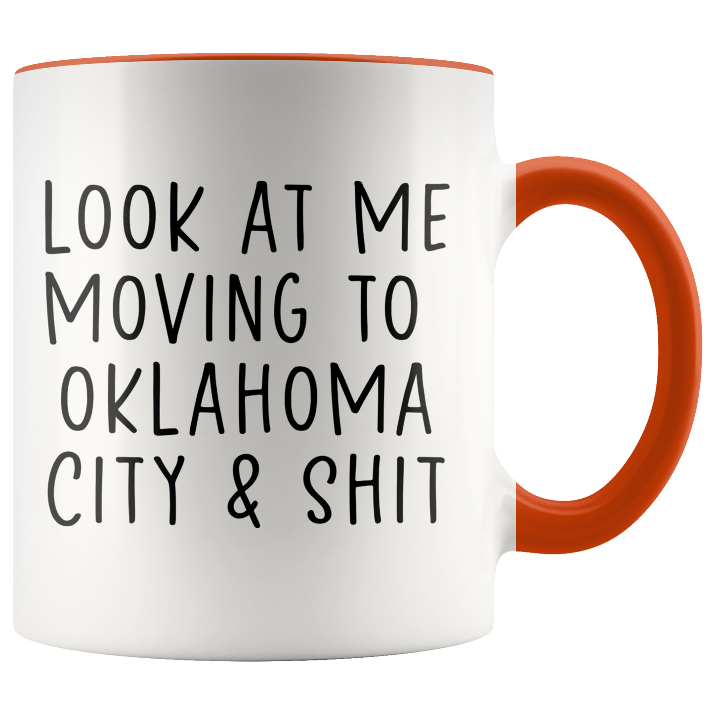 Moving to Oklahoma City Gifts, Coffee Mug, Two Tone Accent Cup, Birthday Gift for Men and Women