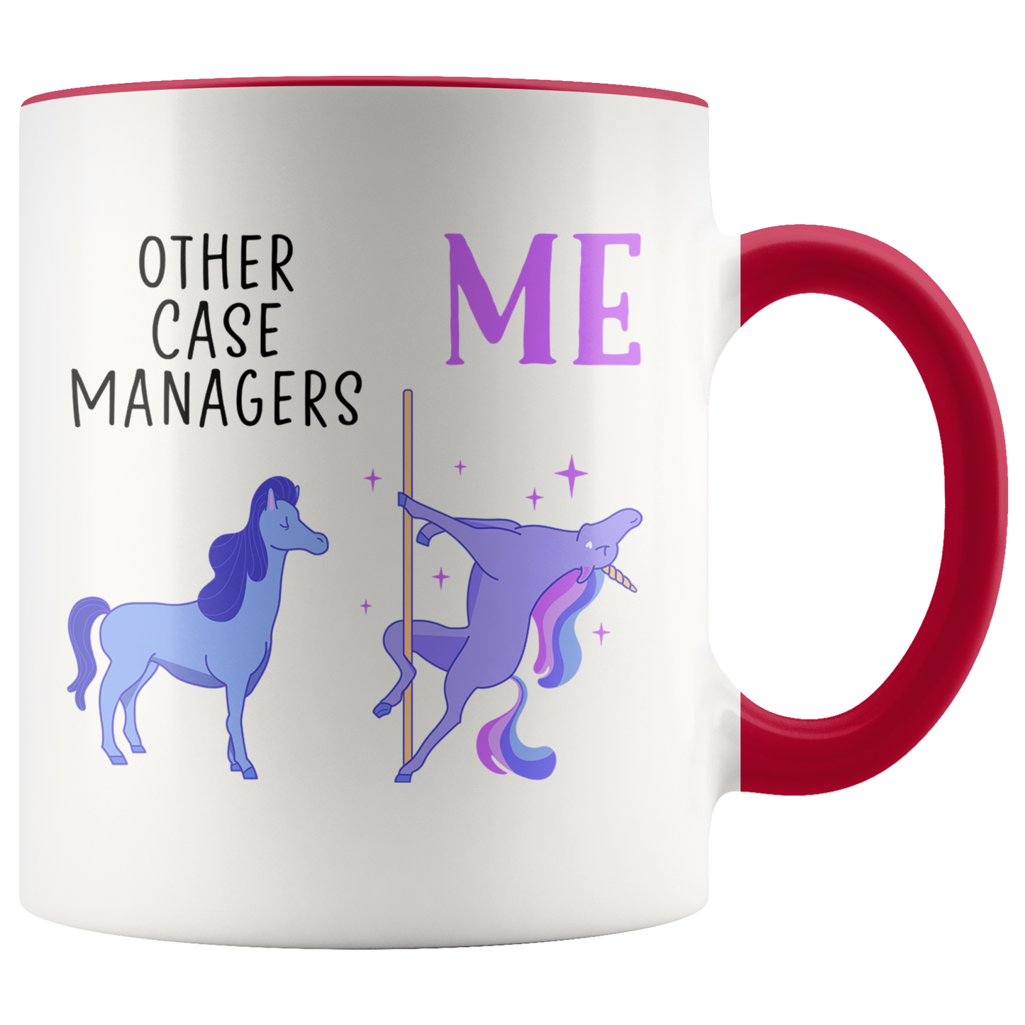 Case manager Gifts, Funny Coffee Mug, Two Tone Accent Cup, Birthday Gift for Men and Women