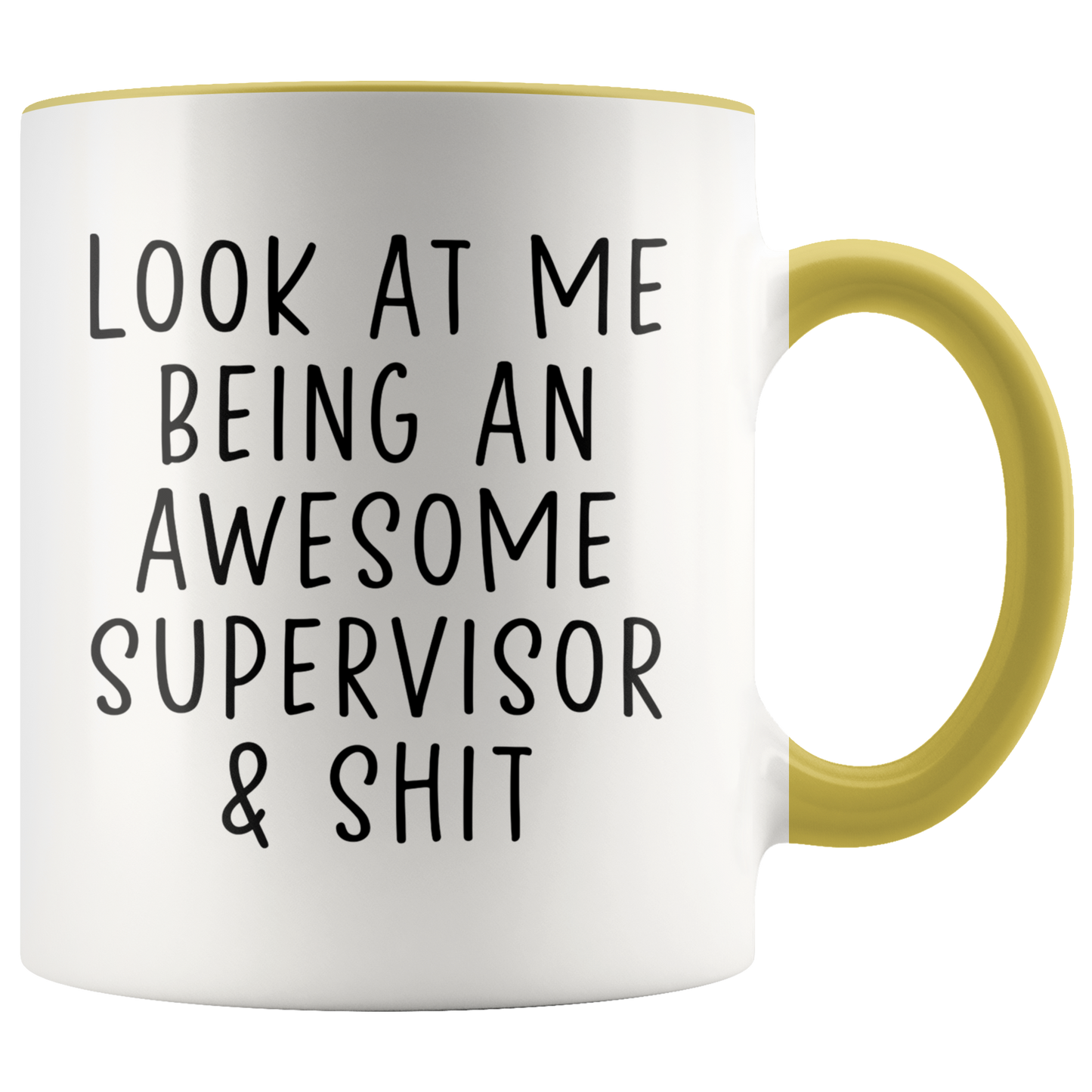 Supervisor Appreciation Gifts, Coffee Mug, Two Tone Accent Cup, Birthday Gift for Men and Women