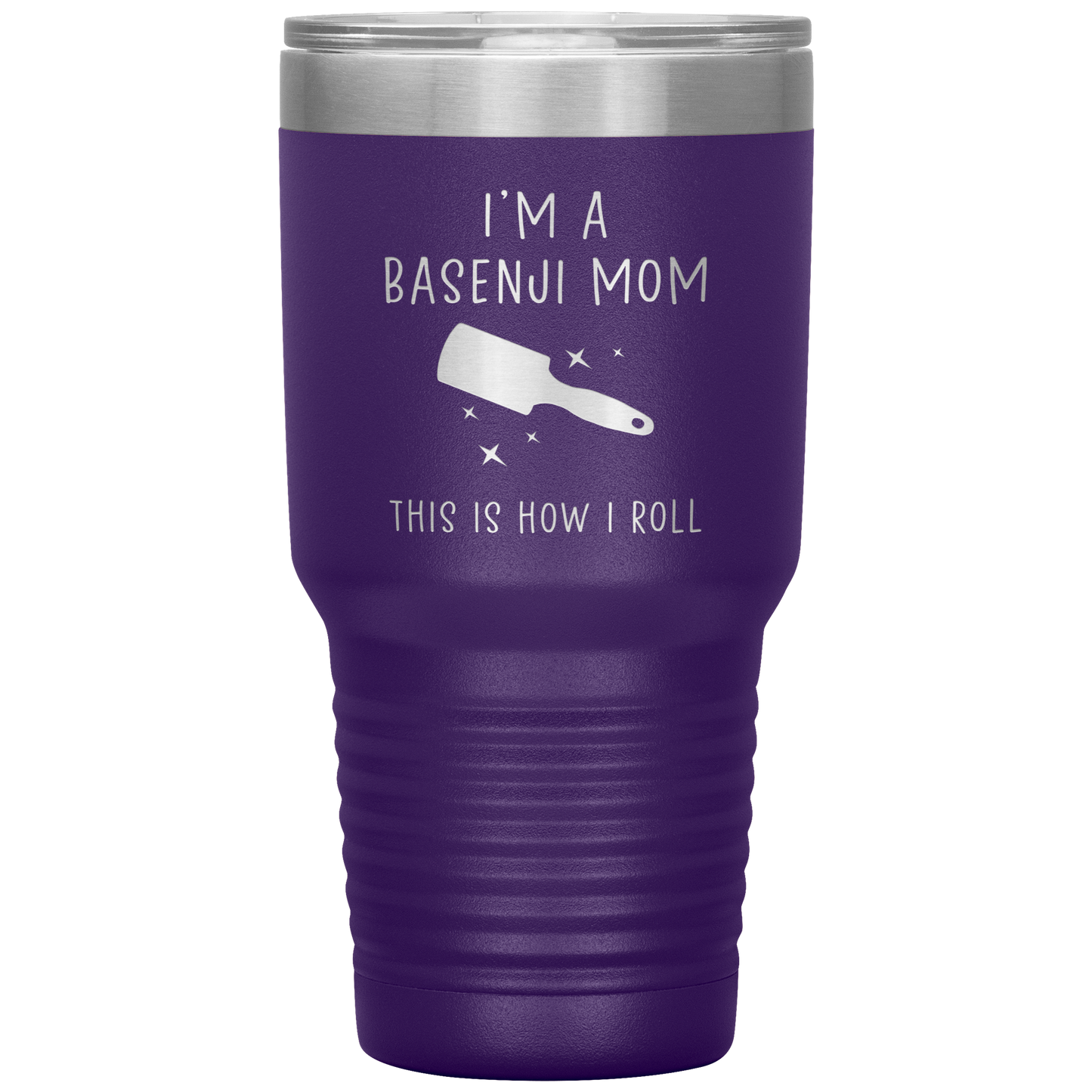 Basenji Mom Tumbler, Funny Travel Coffee Mug, Birthday Gifts for Men and Women