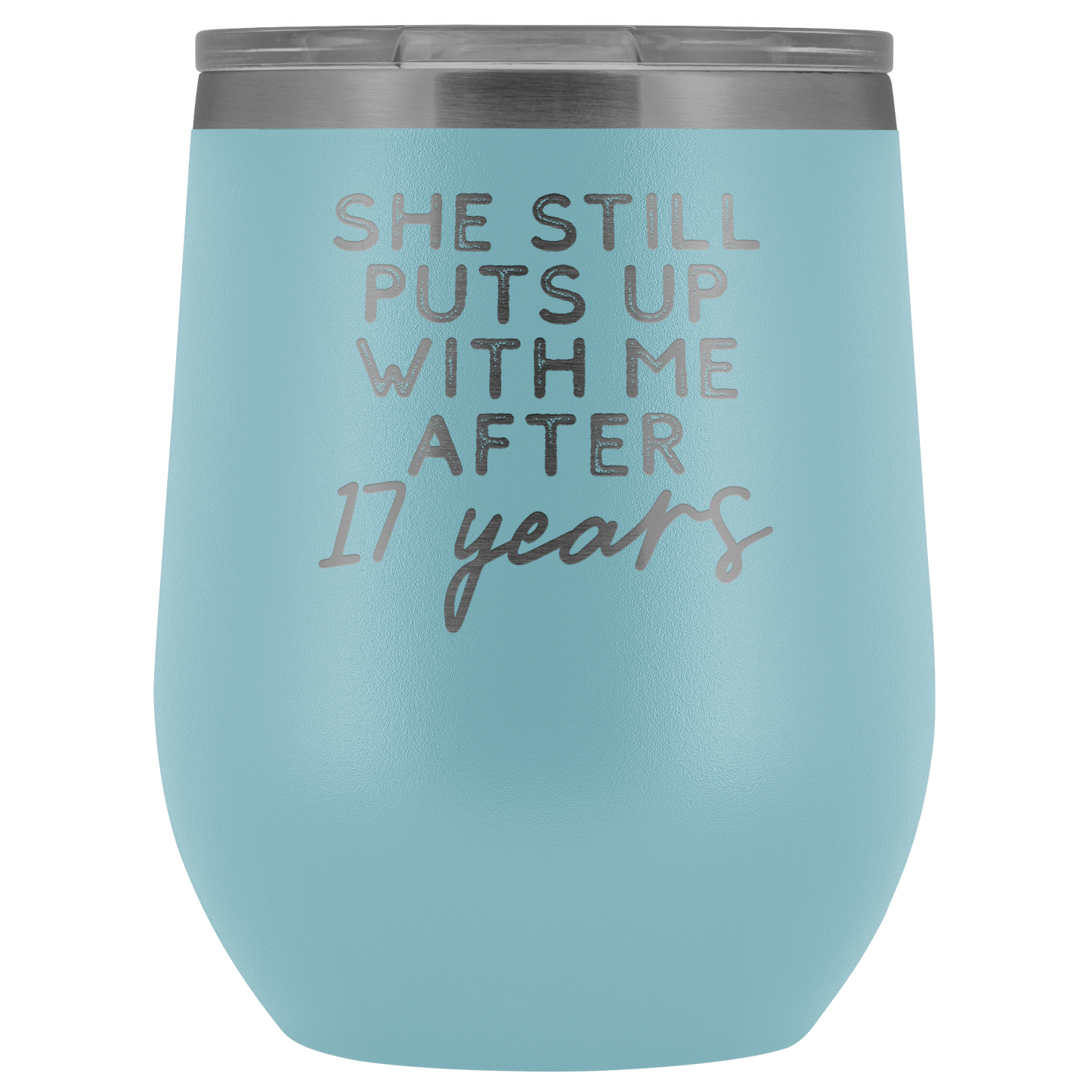 17o Aniversario Regalo 17 Año Aniversario boda Vino Vaso Divertido Esposo Tumbler Regalos para él Aniversario para la Copa de los Hombres