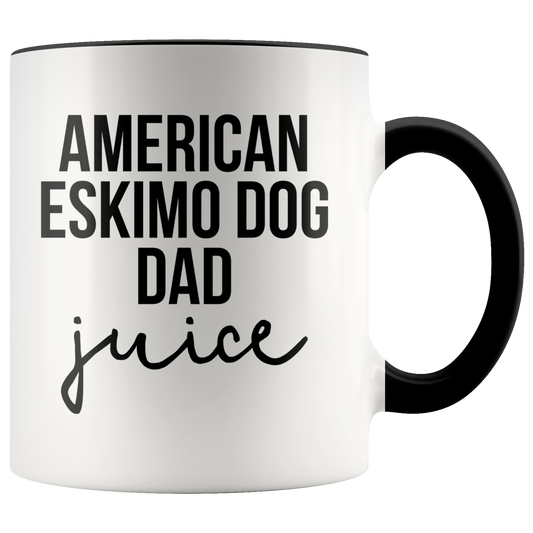 American Eskimo Dog Dad Gifts, American Eskimo Dog Dad Coffee Mug, Two Tone Accent Cup, Birthday Gift for Men and Women