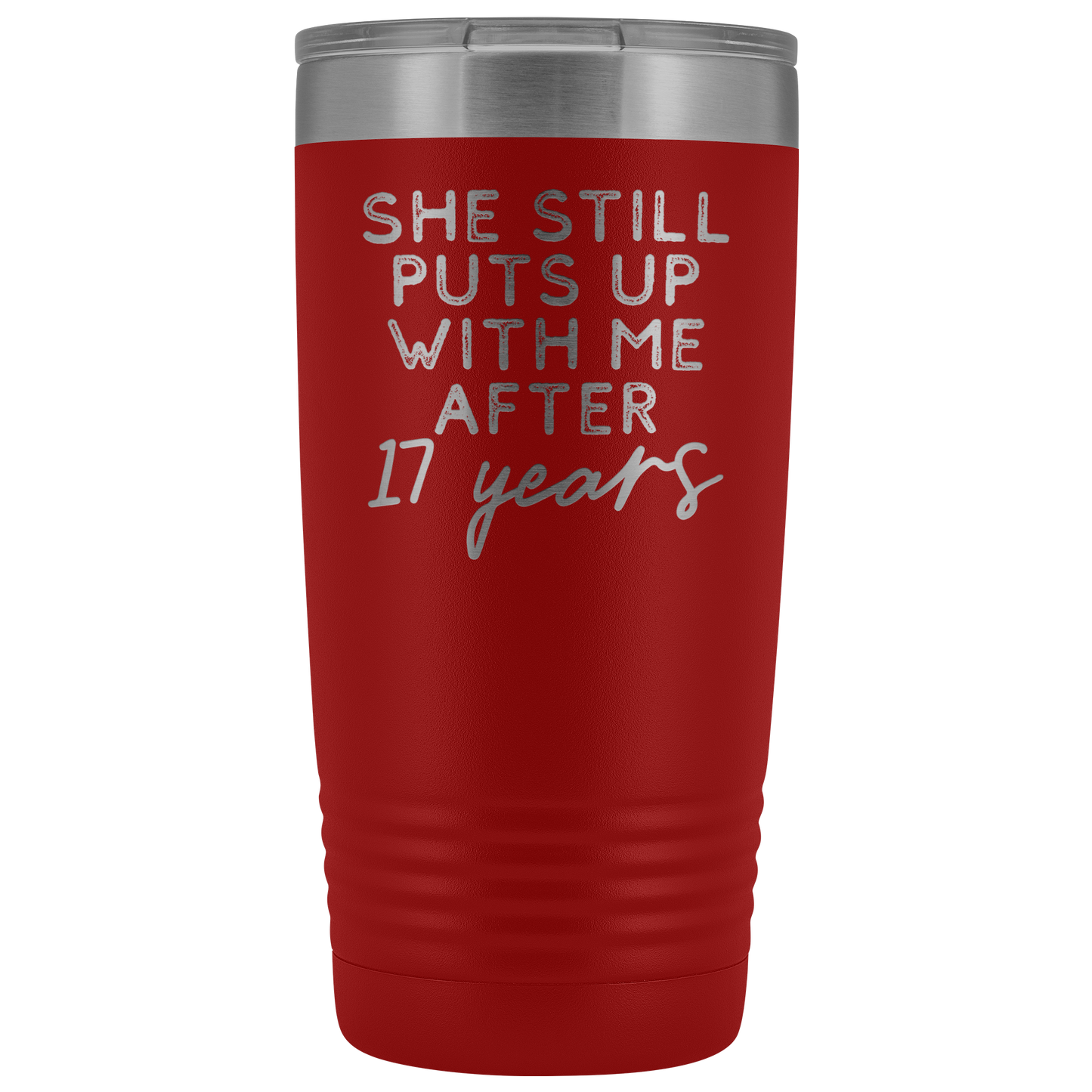 17o Aniversario Regalo 17 Año Boda Aniversario Café Taza Divertido Esposo Tumbler Regalos para él Aniversario para la Copa de los Hombres