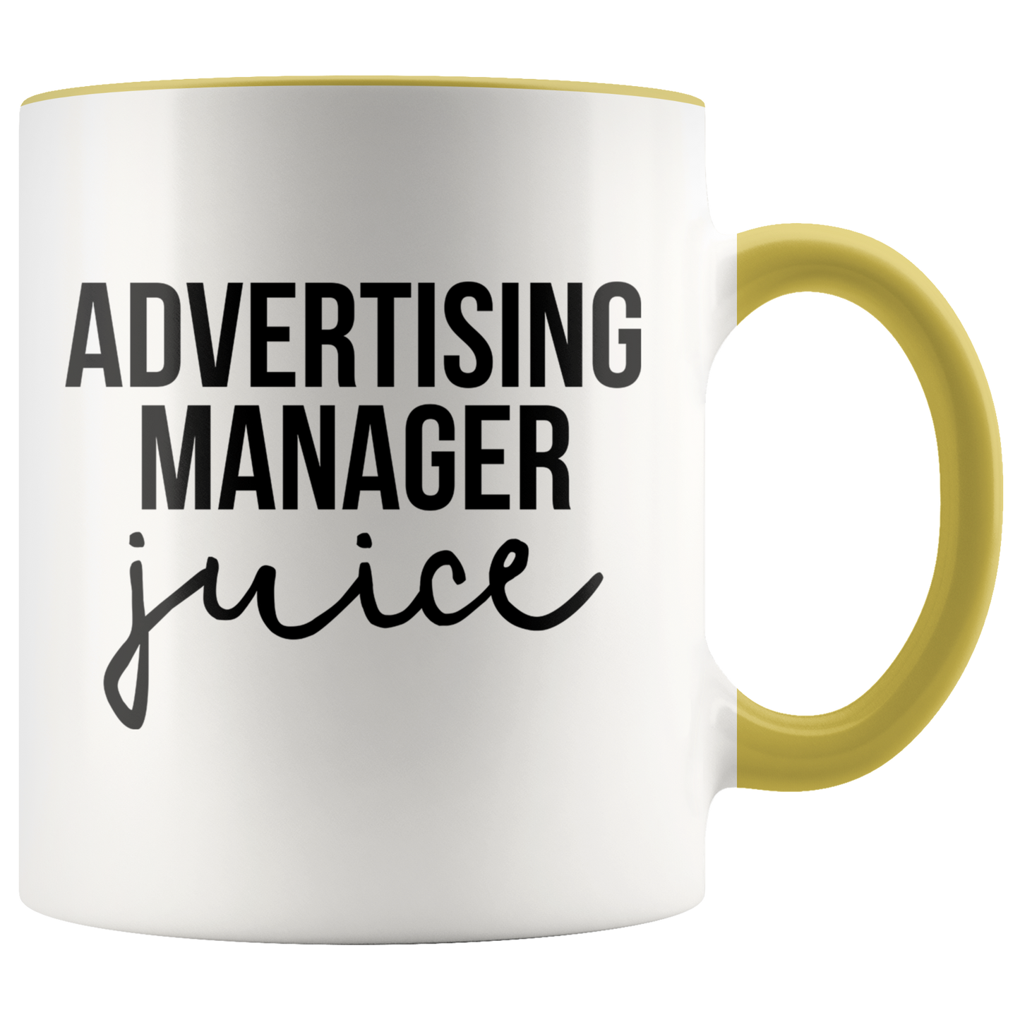 Advertising manager Gifts, Coffee Mug, Two Tone Accent Cup, Birthday Gift for Men and Women