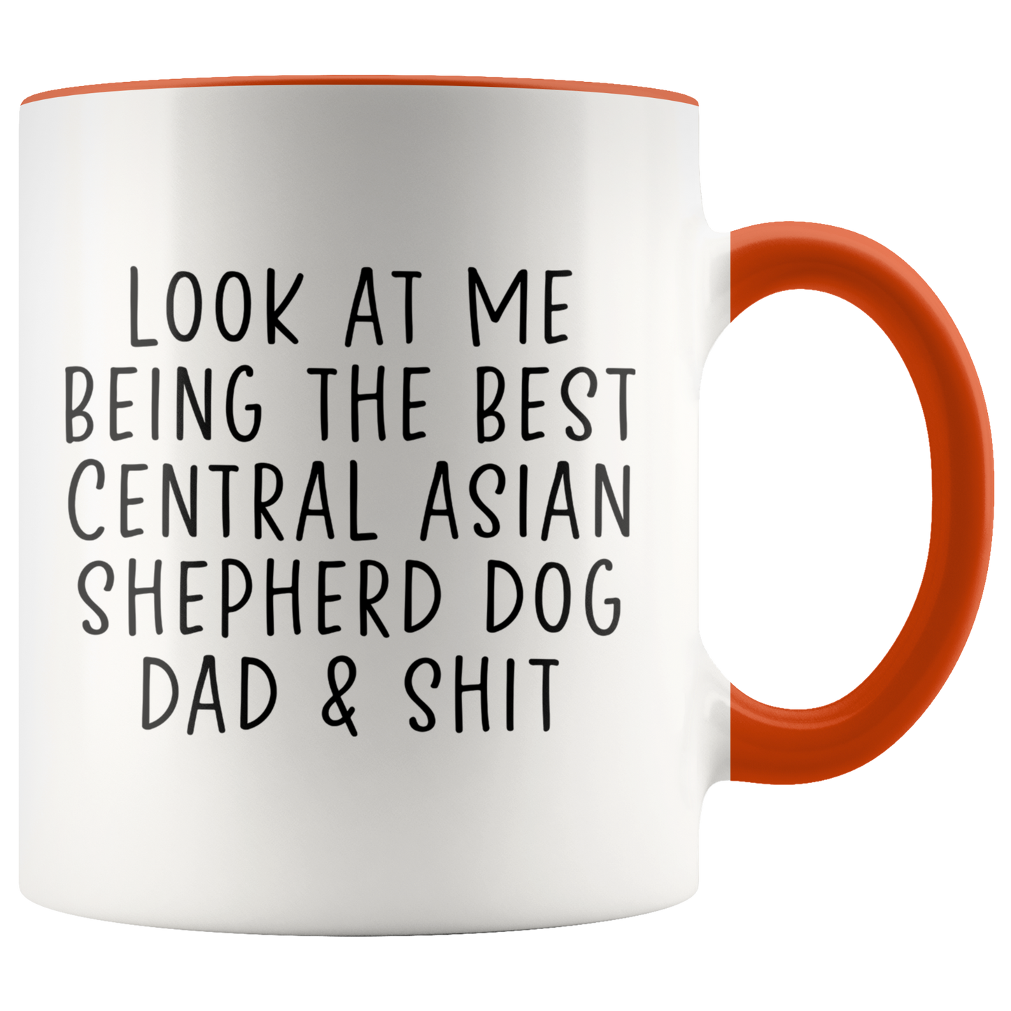 Central Asian Shepherd Dog Dad Gifts, Coffee Mug, Two Tone Accent Cup, Birthday Gift for Men and Women