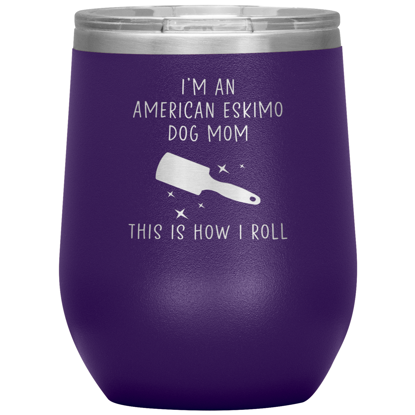 American Eskimo Dog Mom Wine Tumbler, Funny Travel Wine Cup, Birthday Gifts for Men and Women