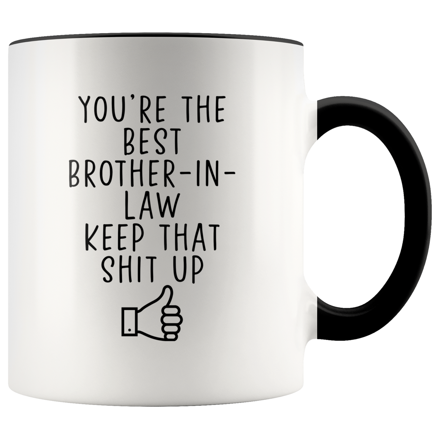 Brother in Law Gifts, Coffee Mug, Two Tone Accent Cup, Birthday Gift for Men and Women