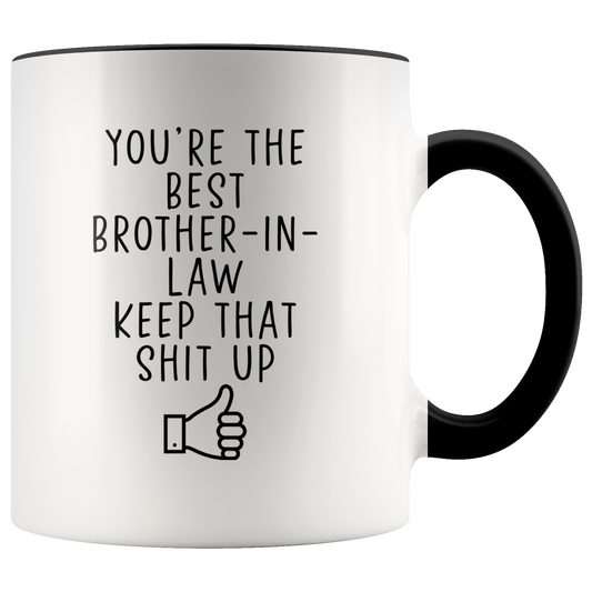 Brother in Law Gifts, Coffee Mug, Two Tone Accent Cup, Birthday Gift for Men and Women