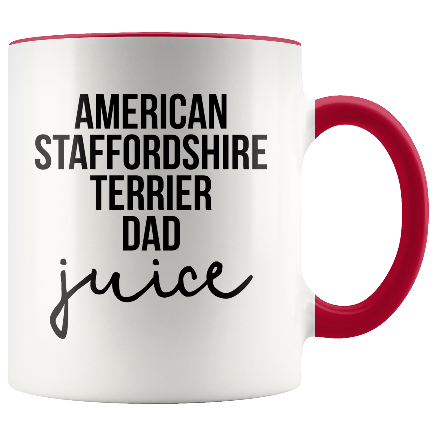 American Staffordshire Terrier Dad Gifts, American Staffordshire Terrier Dad Coffee Mug, Two Tone Accent Cup, Birthday Gift for Men and Women