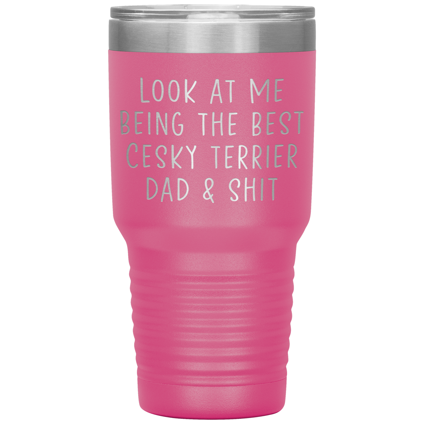 Cesky Terrier Dad Tumbler, Funny Travel Coffee Mug, Birthday Gifts for Men and Women