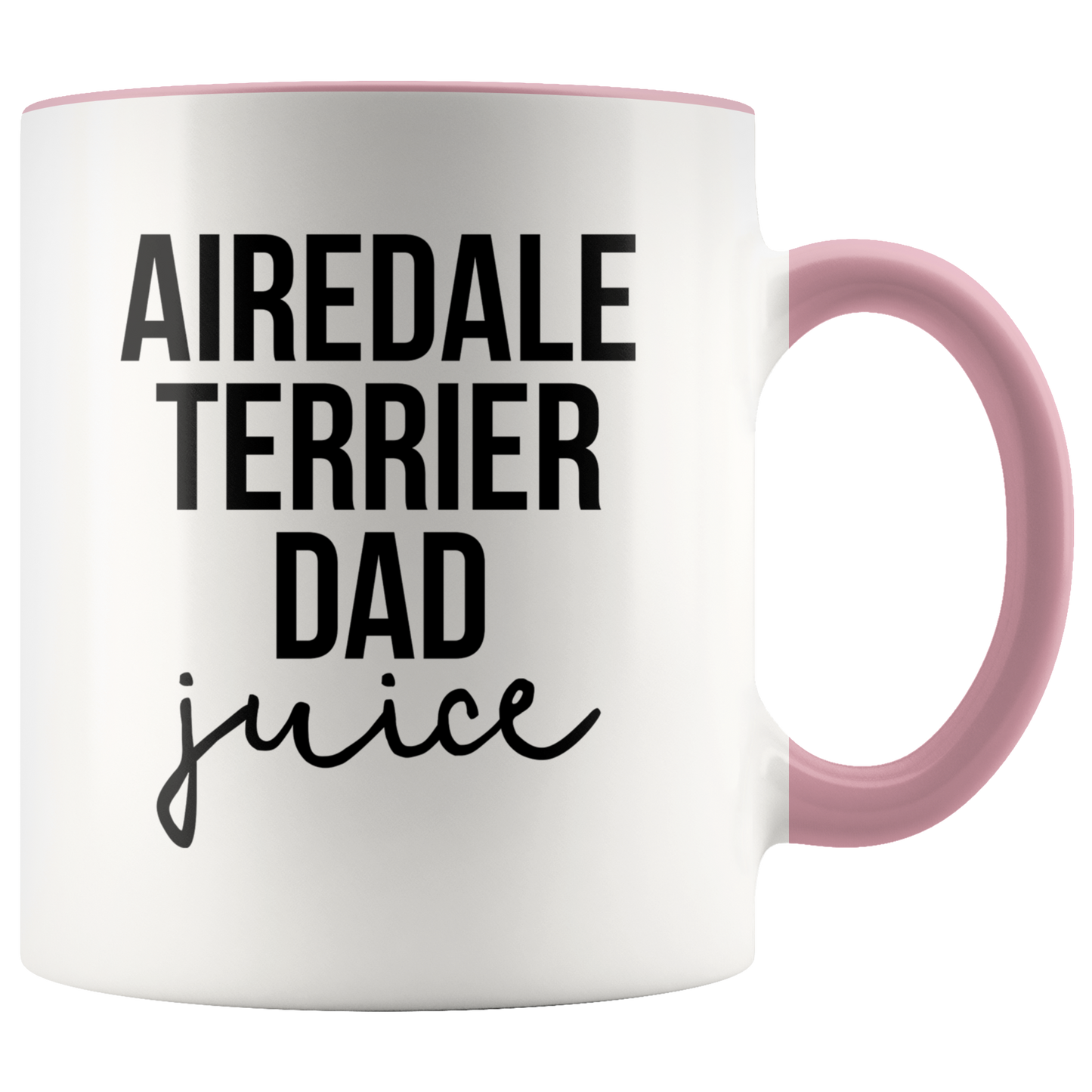 Airedale Terrier Dad Gifts, Airedale Terrier Dad Coffee Mug, Two Tone Accent Cup, Birthday Gift for Men and Women