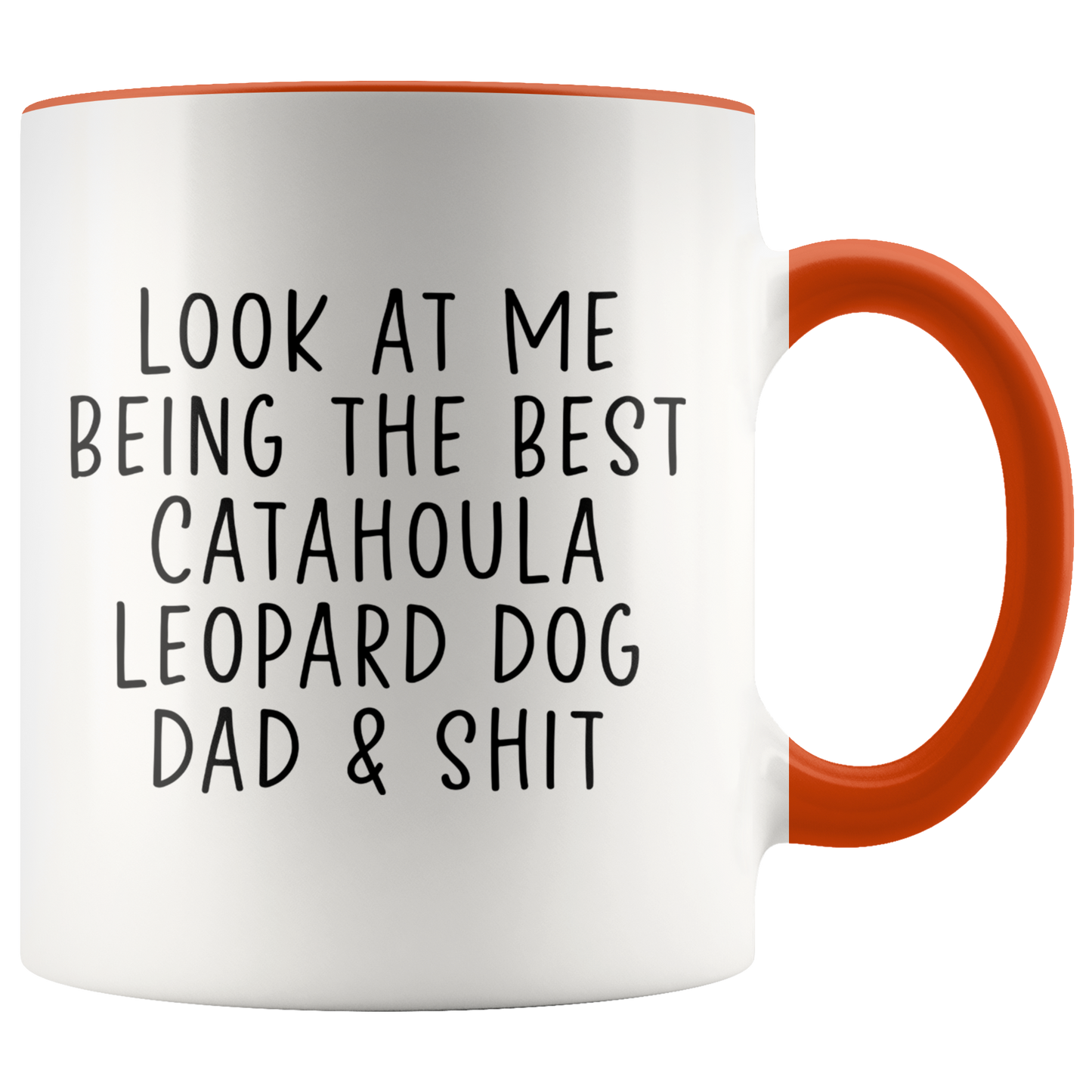 Catahoula Leopard Dog Dad Gifts, Coffee Mug, Two Tone Accent Cup, Birthday Gift for Men and Women