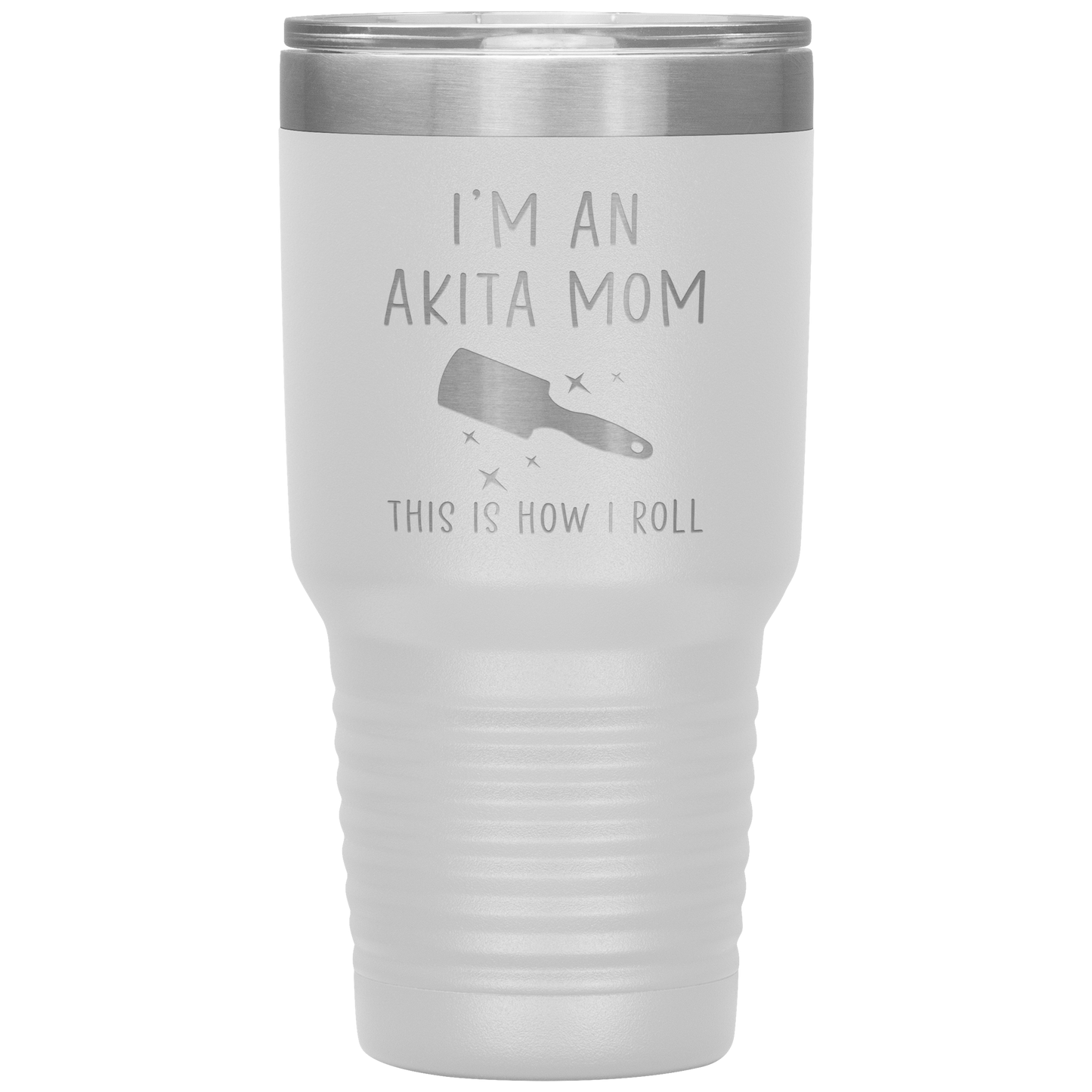 Akita Mom Tumbler, Funny Travel Coffee Mug, Birthday Gifts for Men and Women