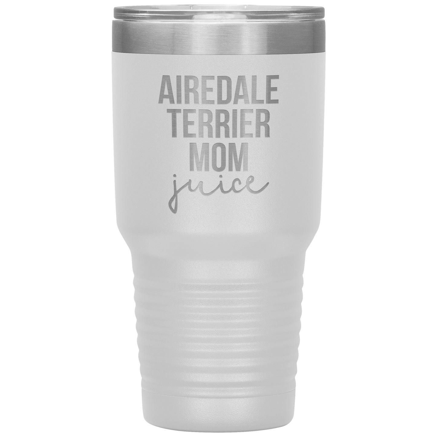 Airedale Terrier Mom Tumbler, Funny Travel Coffee Mug, Birthday Gifts for Men and Women