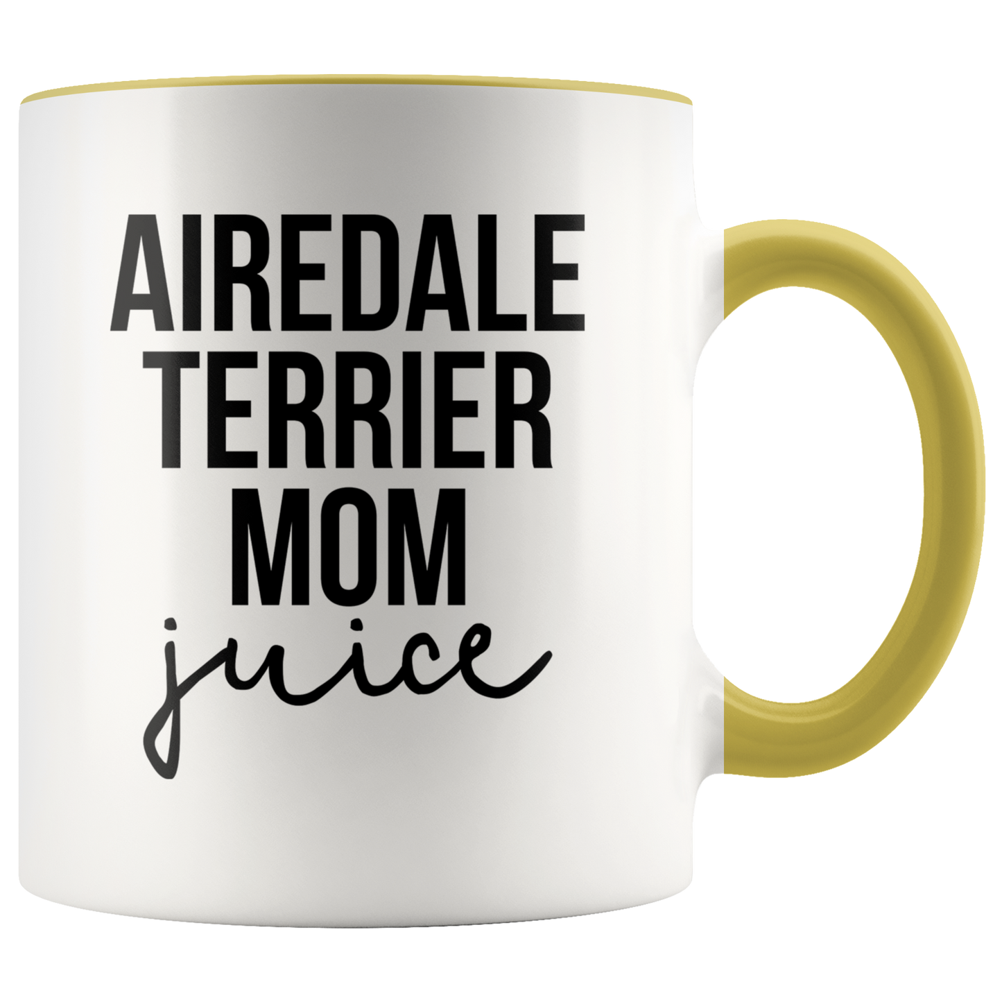 Airedale Terrier Mom Gifts, Coffee Mug, Two Tone Accent Cup, Birthday Gift for Men and Women