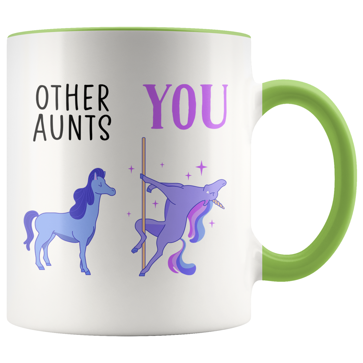 Aunt Gifts, Coffee Mug, Two Tone Accent Cup, Birthday Gift for Men and Women