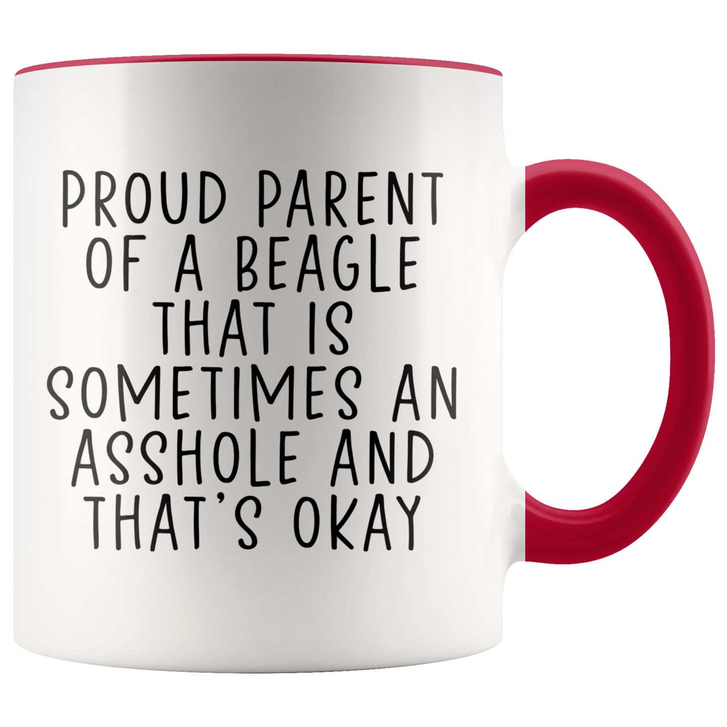 Beagle Mom Dad Gifts, Beagle Lover Coffee Mug, Two Tone Accent Cup, Birthday Gift for Men and Women