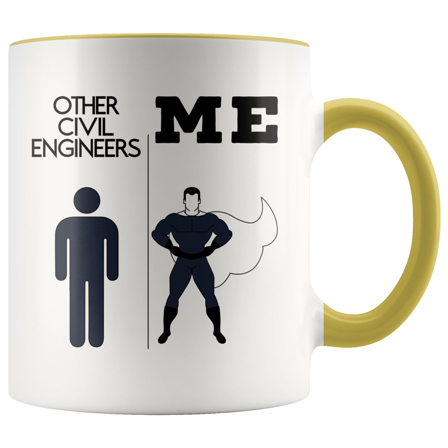 Civil engineer Gifts, Coffee Mug, Two Tone Accent Cup, Birthday Gift for Men and Women