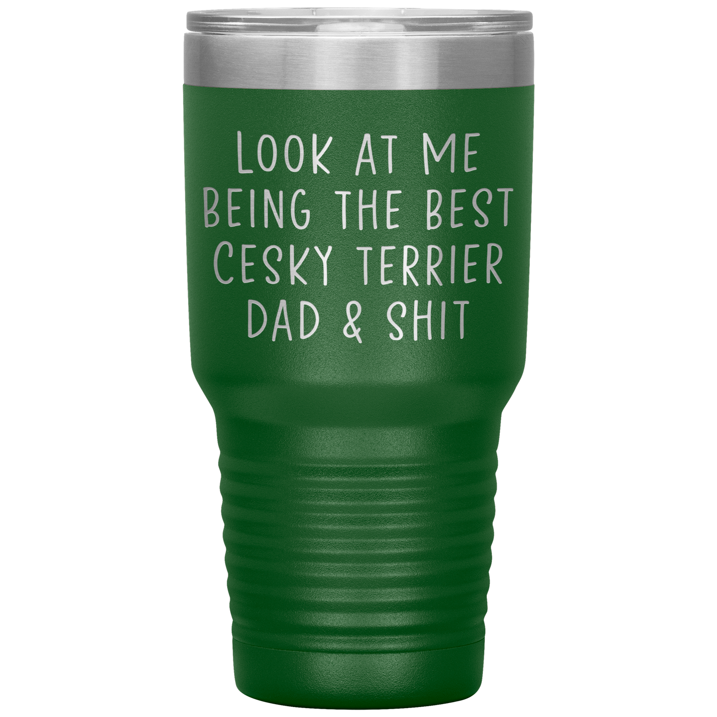 Cesky Terrier Dad Tumbler, Funny Travel Coffee Mug, Birthday Gifts for Men and Women