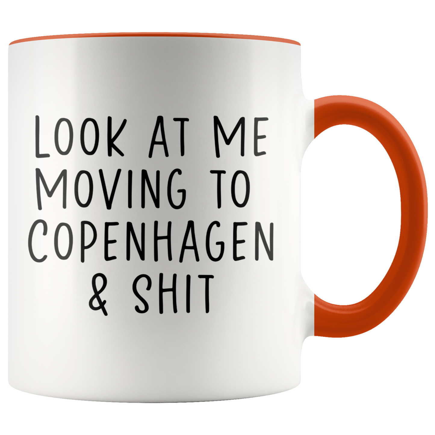 Moving to Copenhagen Denmark Gifts, Coffee Mug, Two Tone Accent Cup, Birthday Gift for Men and Women