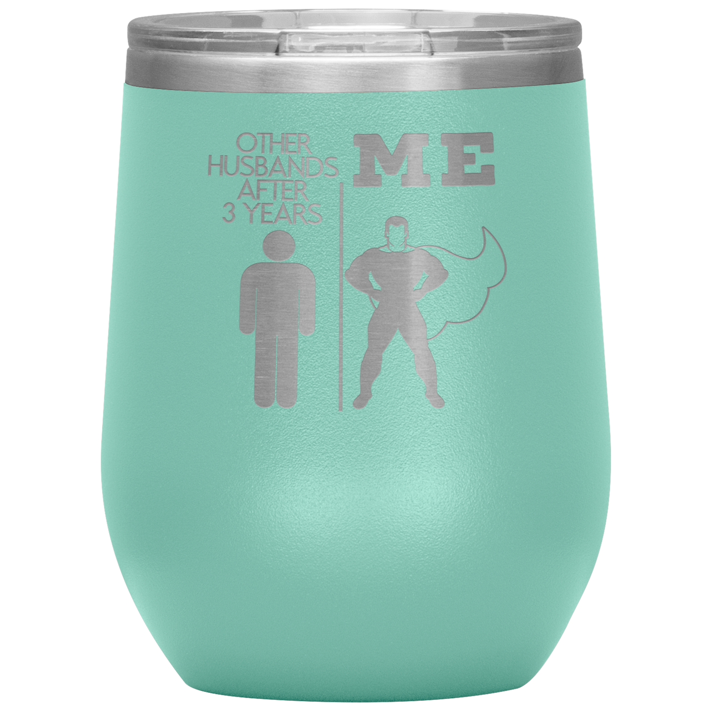 3rd Anniversary Wine Tumbler, 3rd Anniversary Gifts, Travel Wine Cup, Birthday Gifts for Men and Women