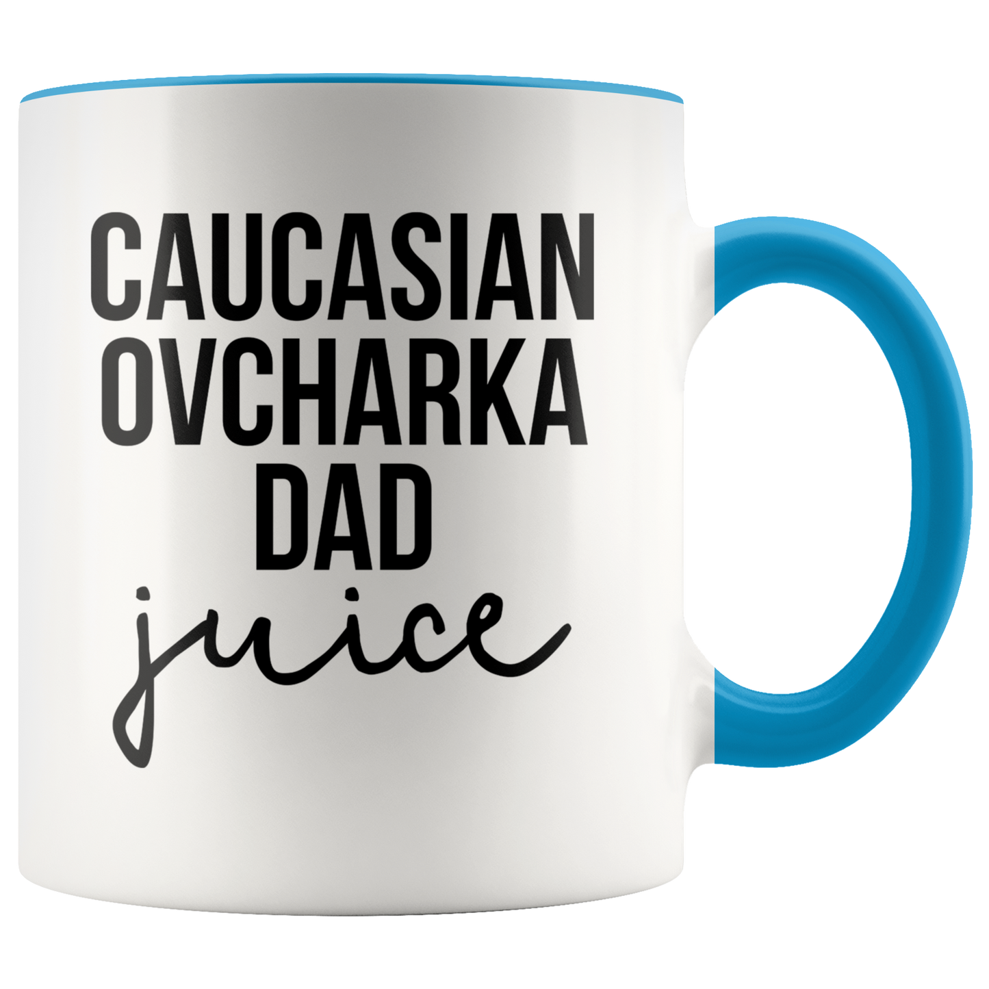 Caucasian Ovcharka Dad Gifts, Coffee Mug, Two Tone Accent Cup, Birthday Gift for Men and Women