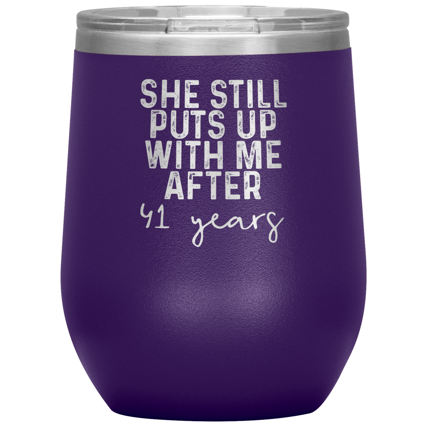 41st Anniversary Wine Tumbler, Gifts, Travel Wine Cup, Birthday Gifts for Men and Women