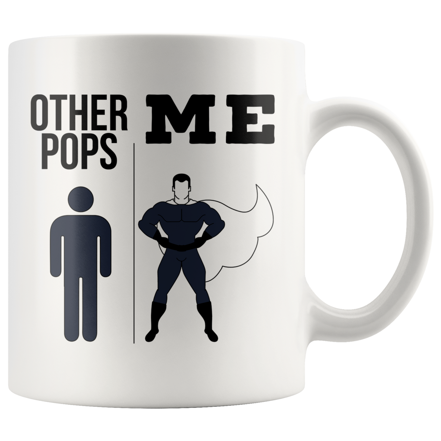 Pops Gifts, Pops Coffee Mug, Two Tone Accent Cup, Birthday Gift for Men and Women