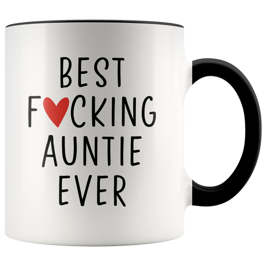 Auntie Gifts, Coffee Mug, Two Tone Accent Cup, Birthday Gift for Men and Women