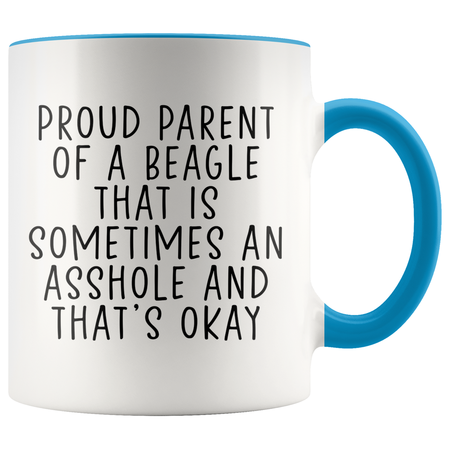 Beagle Mom Dad Gifts, Beagle Lover Coffee Mug, Two Tone Accent Cup, Birthday Gift for Men and Women