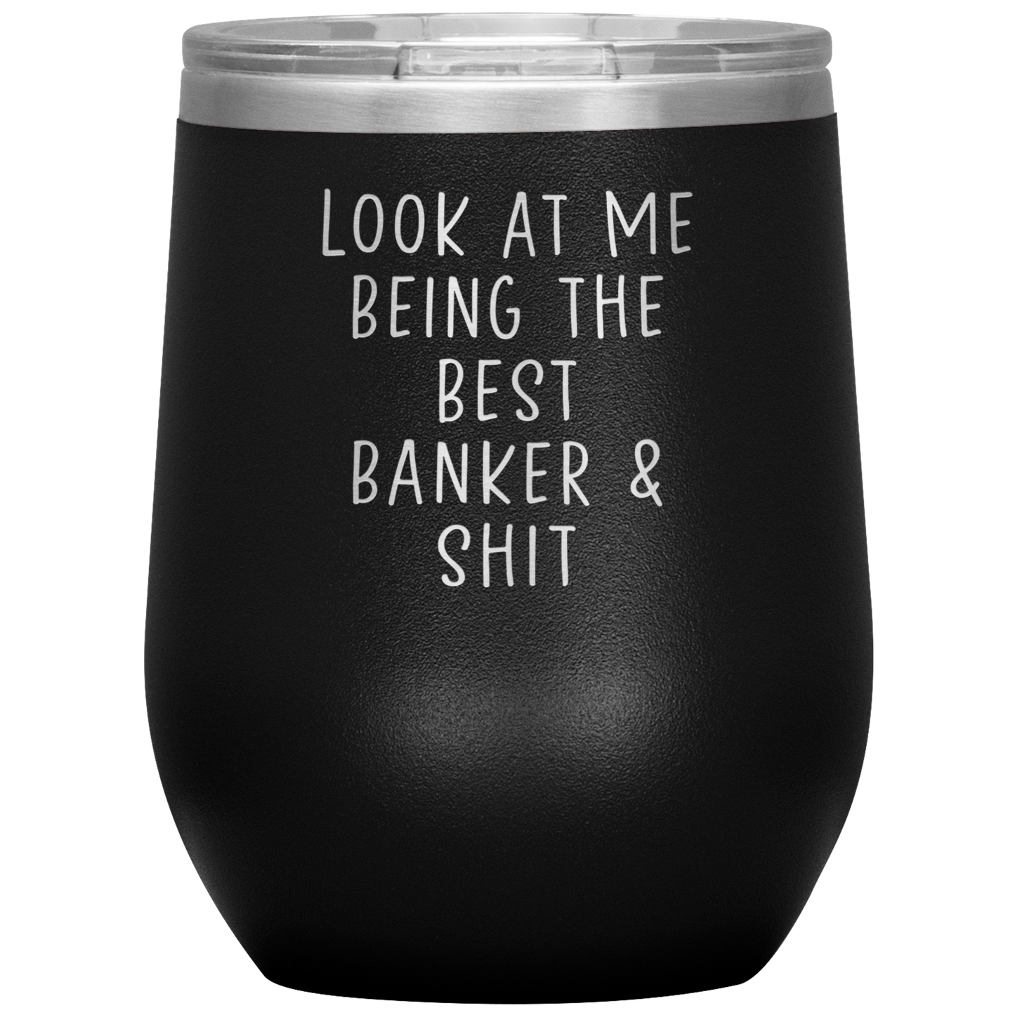 Banker Wine Tumbler, Funny Gifts, Travel Wine Cup, Birthday Gifts for Men and Women