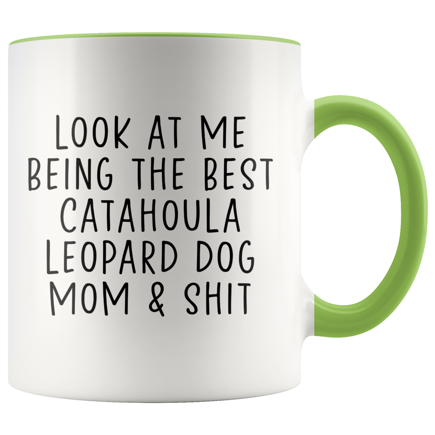 Catahoula Leopard Dog Mom Gifts, Coffee Mug, Two Tone Accent Cup, Birthday Gift for Men and Women