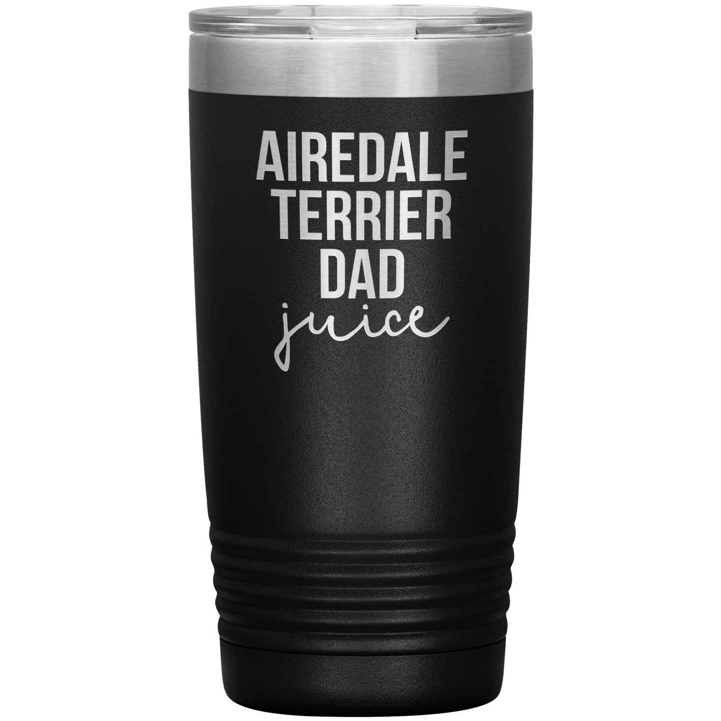 Airedale Terrier Dad Tumbler, Funny Travel Coffee Mug, Birthday Gifts for Men and Women