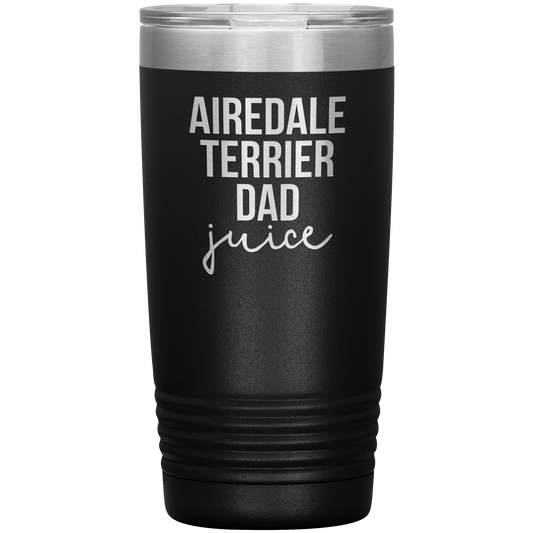 Airedale Terrier Dad Tumbler, Funny Travel Coffee Mug, Birthday Gifts for Men and Women