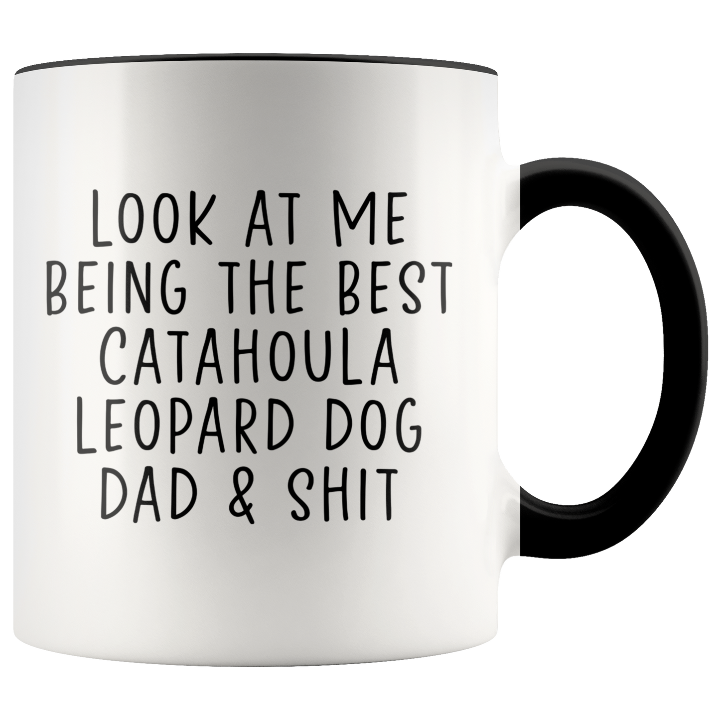 Catahoula Leopard Dog Dad Gifts, Coffee Mug, Two Tone Accent Cup, Birthday Gift for Men and Women