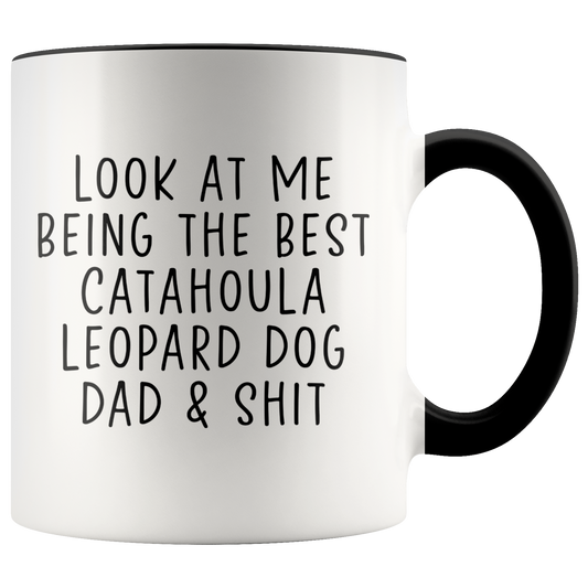 Catahoula Leopard Dog Dad Gifts, Coffee Mug, Two Tone Accent Cup, Birthday Gift for Men and Women