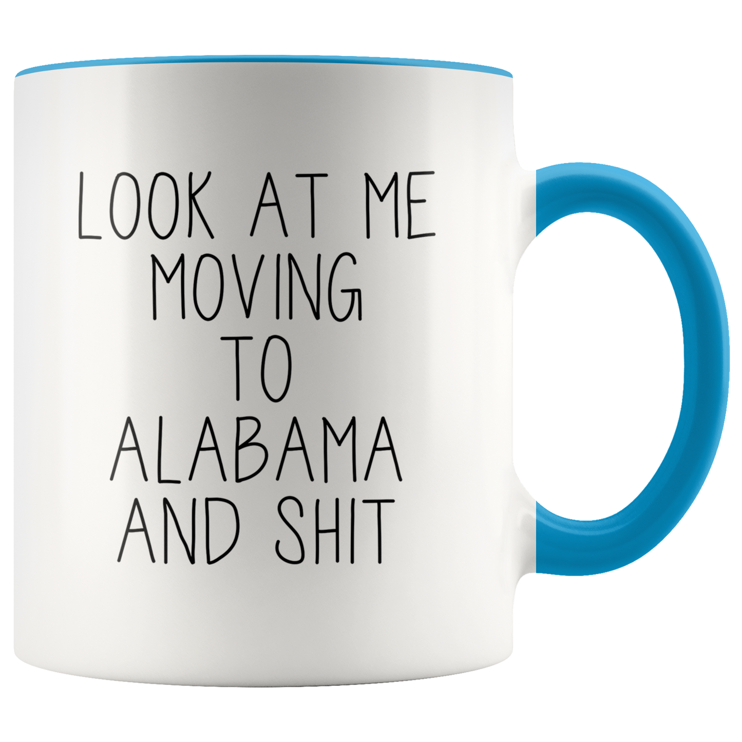 Moving to Alabama Gifts, Moving Away Coffee Mug, Two Tone Accent Cup, Birthday Gift for Men and Women