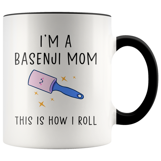 Basenji Mom Gifts, Coffee Mug, Two Tone Accent Cup, Birthday Gift for Men and Women