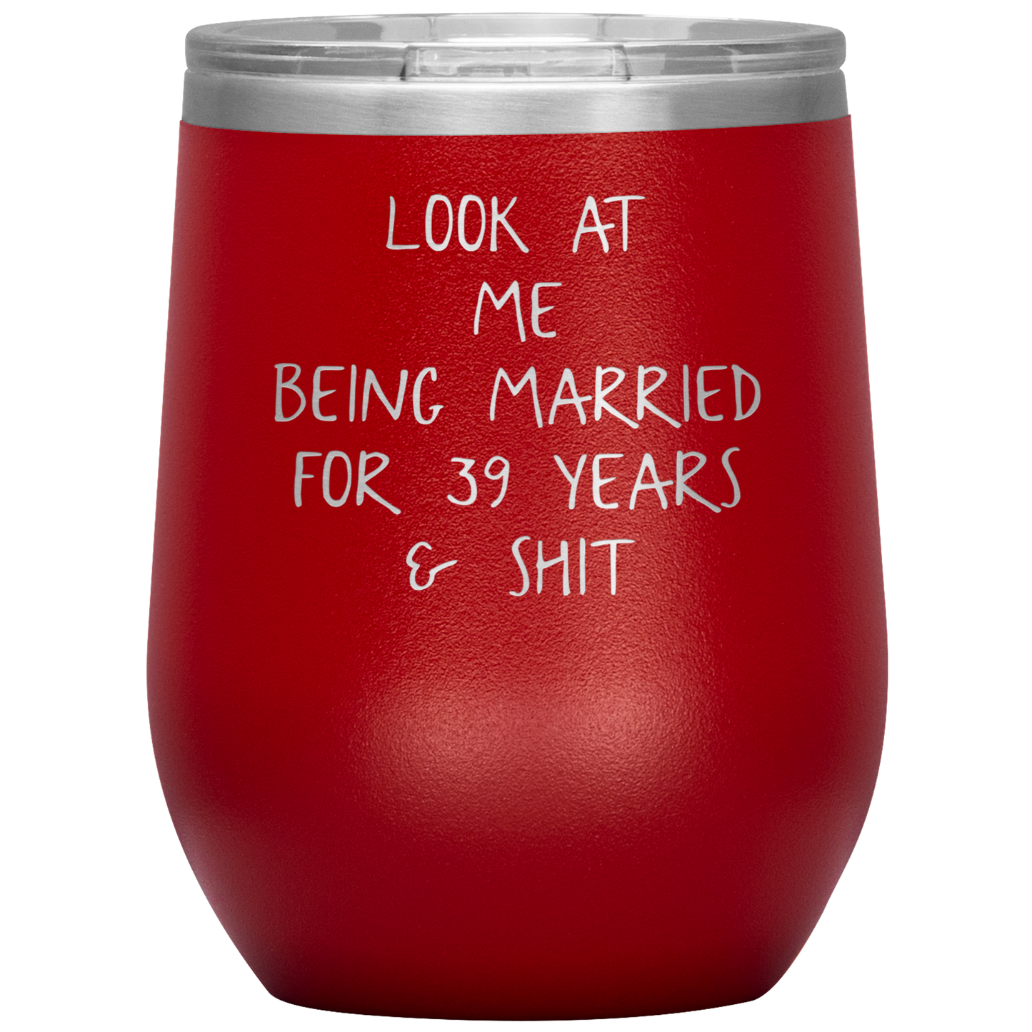 39th Anniversary Wine Tumbler, Gifts, Travel Wine Cup, Birthday Gifts for Men and Women