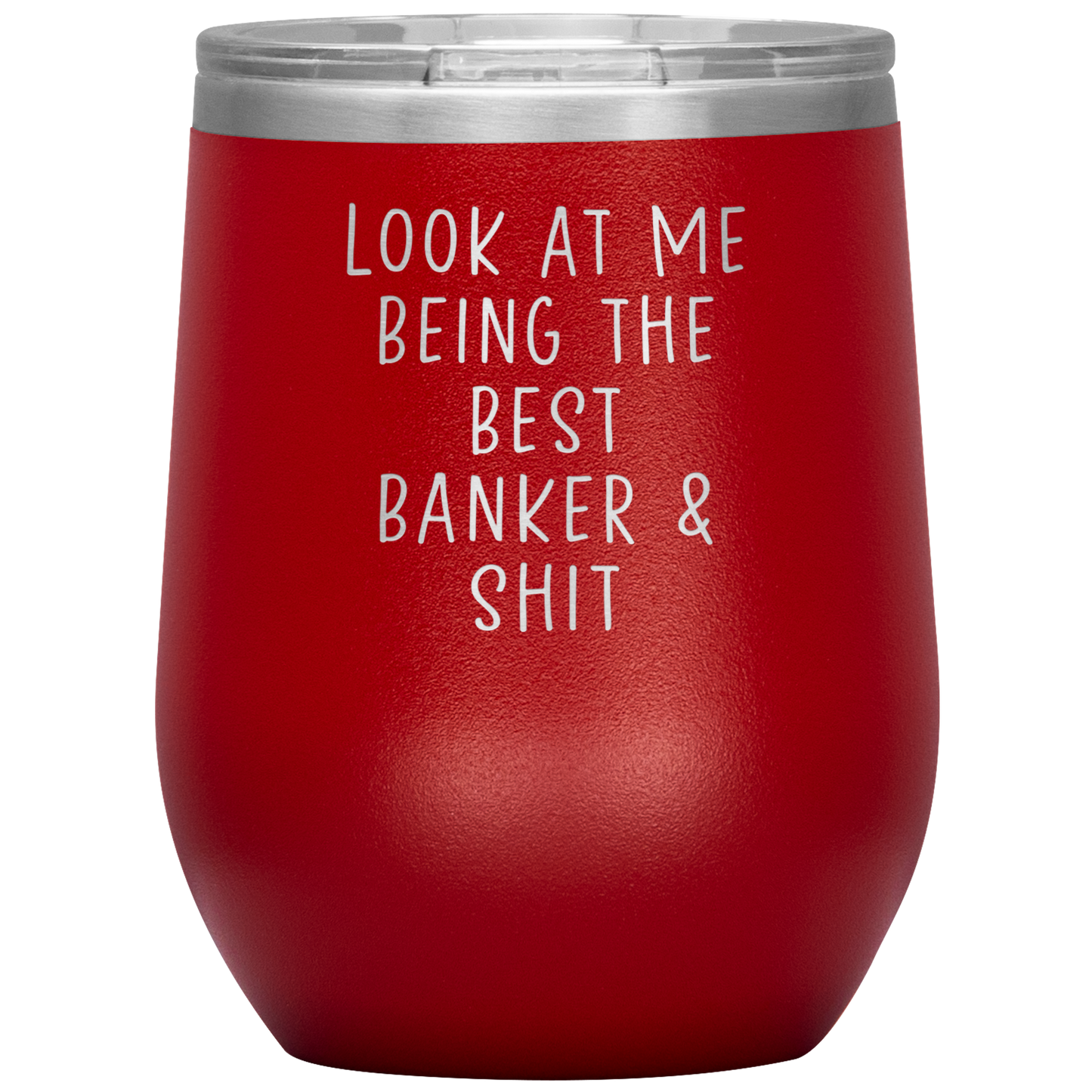 Banker Wine Tumbler, Funny Gifts, Travel Wine Cup, Birthday Gifts for Men and Women