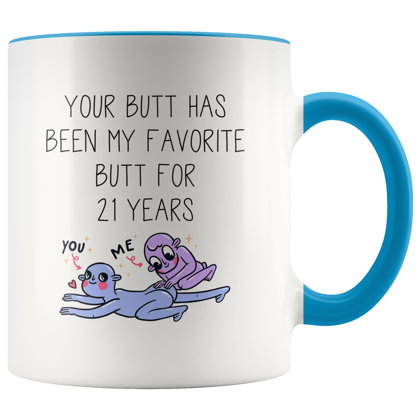 21st Anniversary Gifts, 21 Year Coffee Mug for Husband, Two Tone Accent Cup for Wife, Birthday Gift for Men and Women