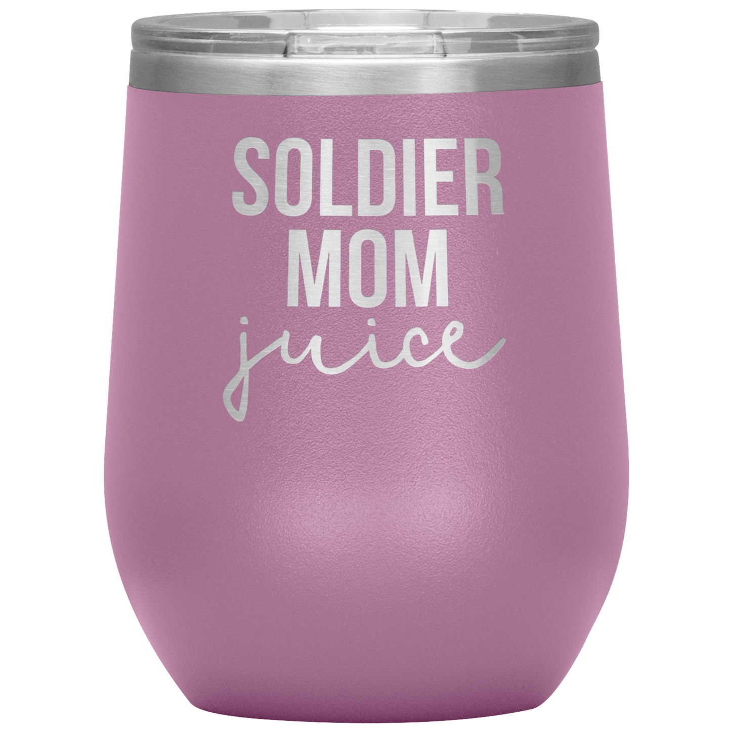 Soldier Mom Wine Tumbler, Soldier Mom Gifts, Travel Wine Cup, Birthday Gifts for Men and Women