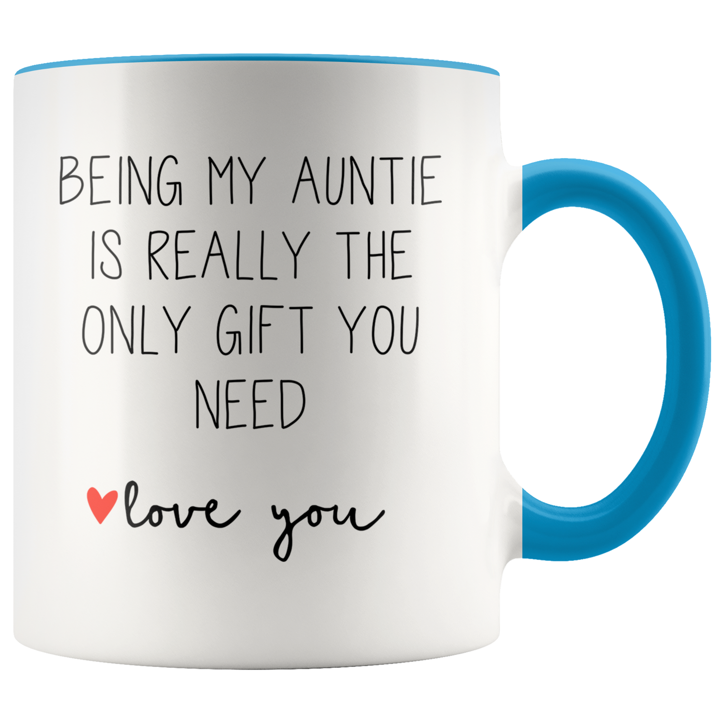 Auntie Gifts, Coffee Mug, Two Tone Accent Cup, Birthday Gift for Men and Women