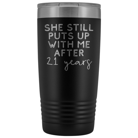 21º Aniversário Presente 21 Anos Aniversário de Casamento Café Caneca Engraçado Marido Tumbler Presentes para Ele Aniversário para Copa masculina