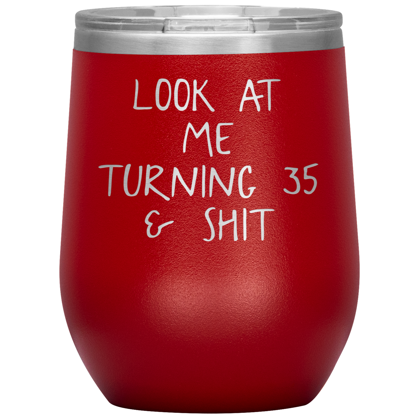 35th Birthday Wine Tumbler, 35th Birthday Gifts, Travel Wine Cup, Birthday Gifts for Men and Women