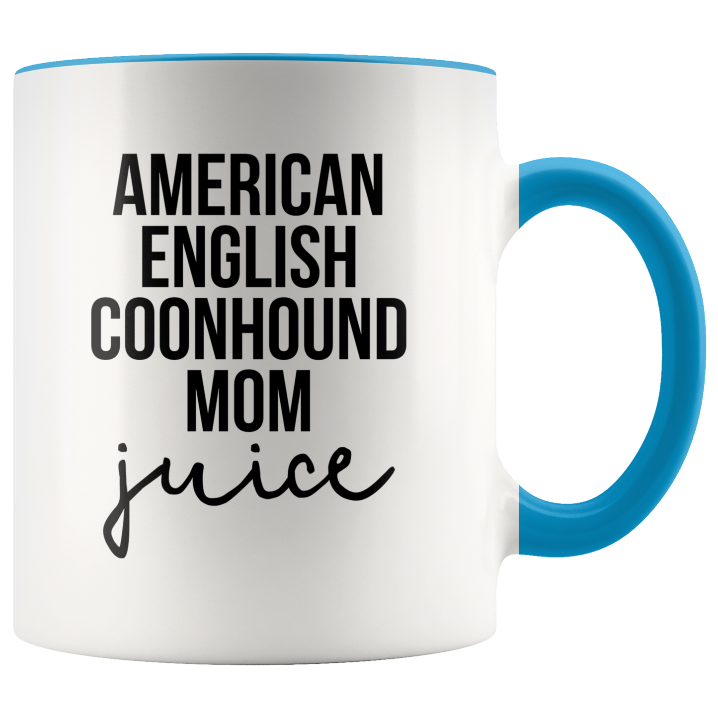 American English Coonhound Mom Gifts, American English Coonhound Mom Coffee Mug, Two Tone Accent Cup, Birthday Gift for Men and Women