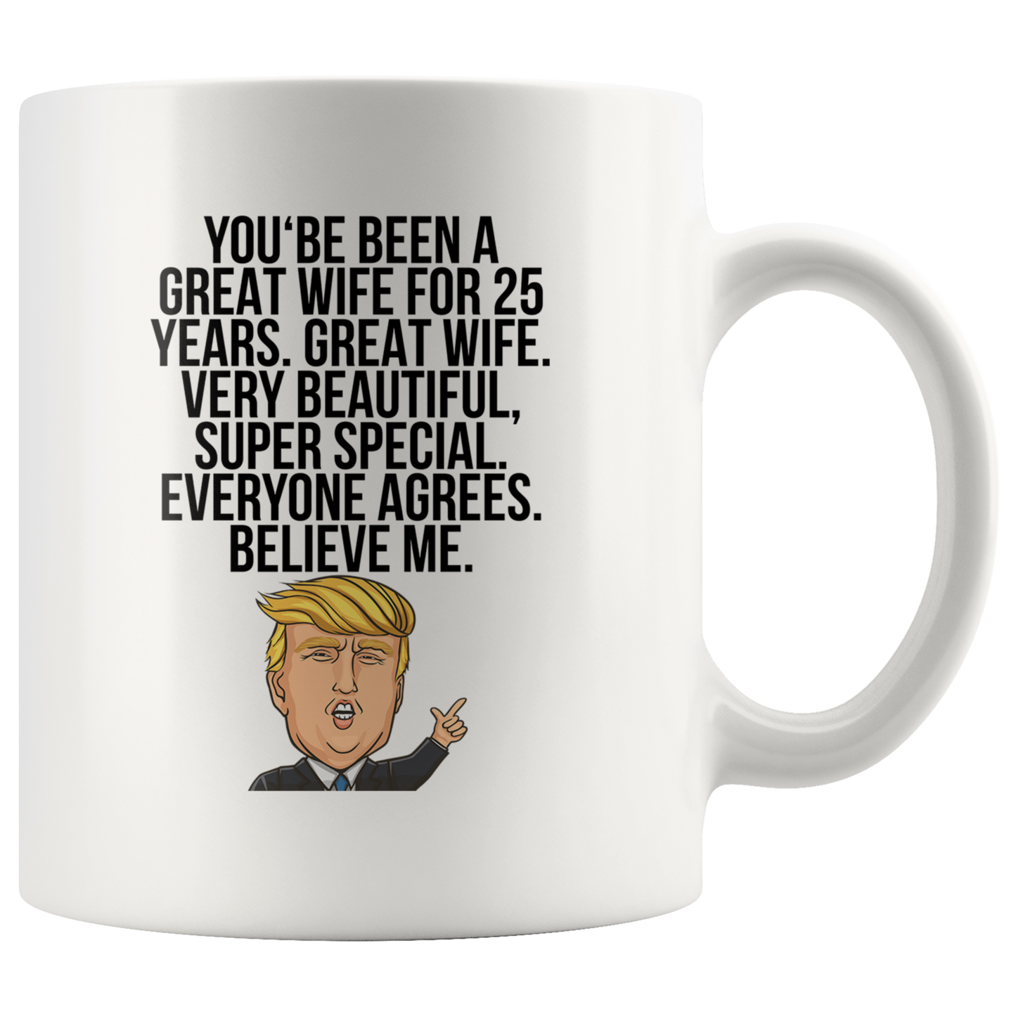 25th Anniversary Gifts, Coffee Mug, Two Tone Accent Cup, Birthday Gift for Men and Women