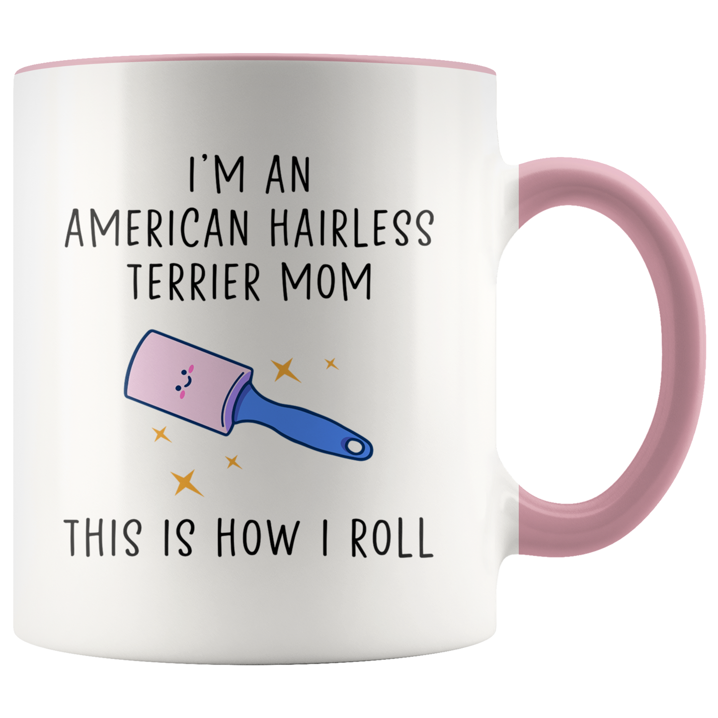 American Hairless Terrier Mom Gifts, Coffee Mug, Two Tone Accent Cup, Birthday Gift for Men and Women